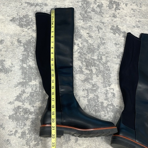 New Stuart Weitzman Adrina City Boot Over The Knee 5050 Black Leather Sz 7.5 - Picture 10 of 14